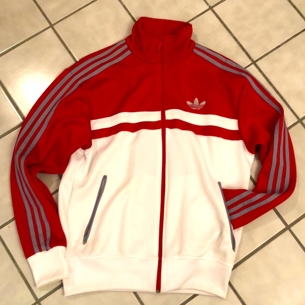 #Adidas #Originals #TrackJacket (US Size: Small), #Red, #White & #Grey